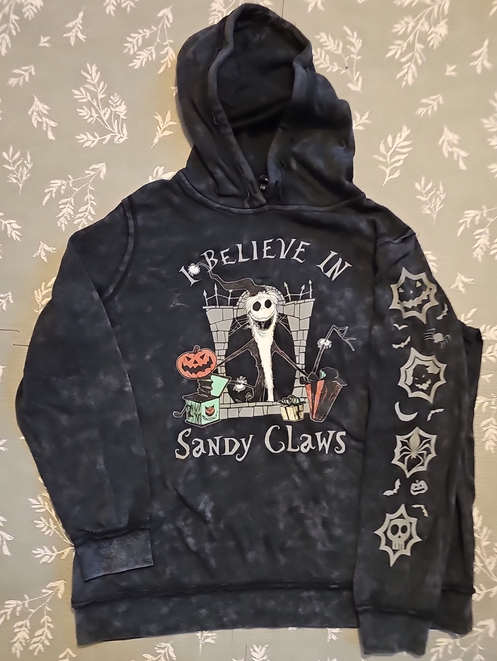 Torrid Nightmare Before Christmas Hoodie - Halloween - Size 1 (XL) Black Tye Dye